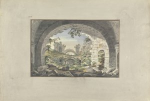 Ruinen in Pergamon, wahrscheinlich des Amphitheaters, ca. 1750
